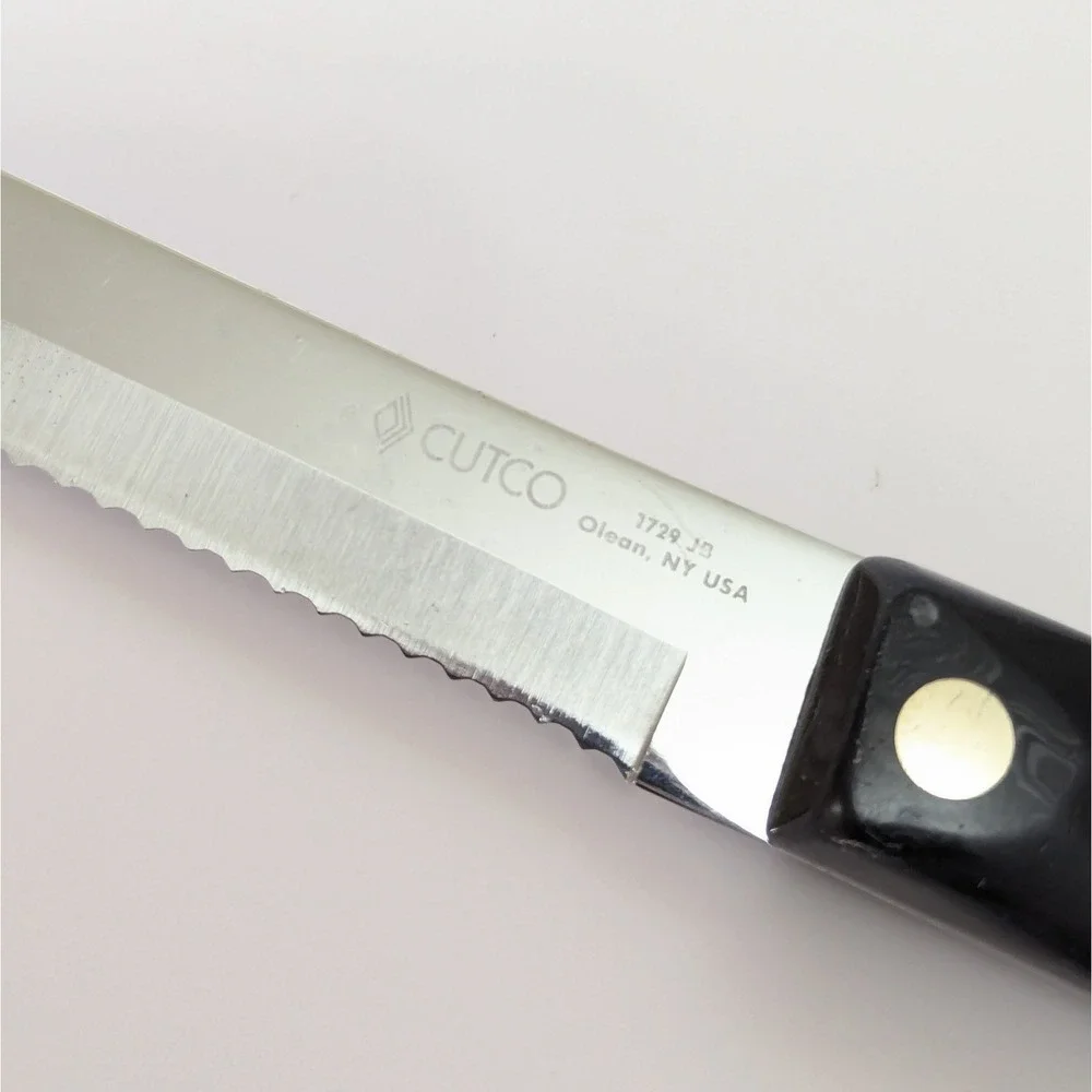 Cutco 1729 Petite Carver Knife Black Swirl Handle Factory Sharpened/Serviced 12